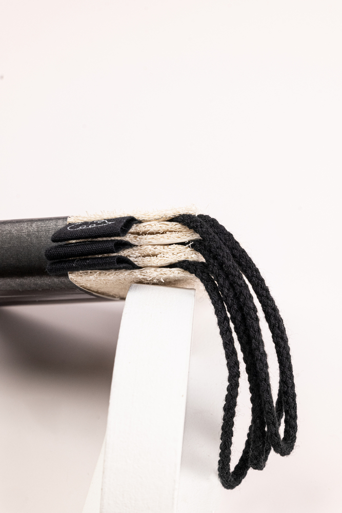 Natural Loofah Cotton Slice With Black Cotton Rope