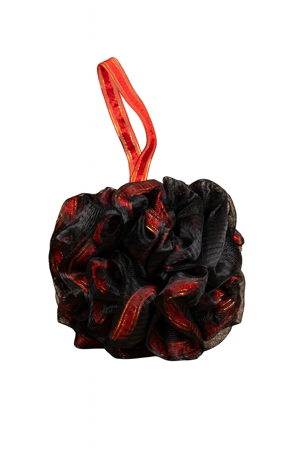 Black-Red Gold Thread Bath Sponge