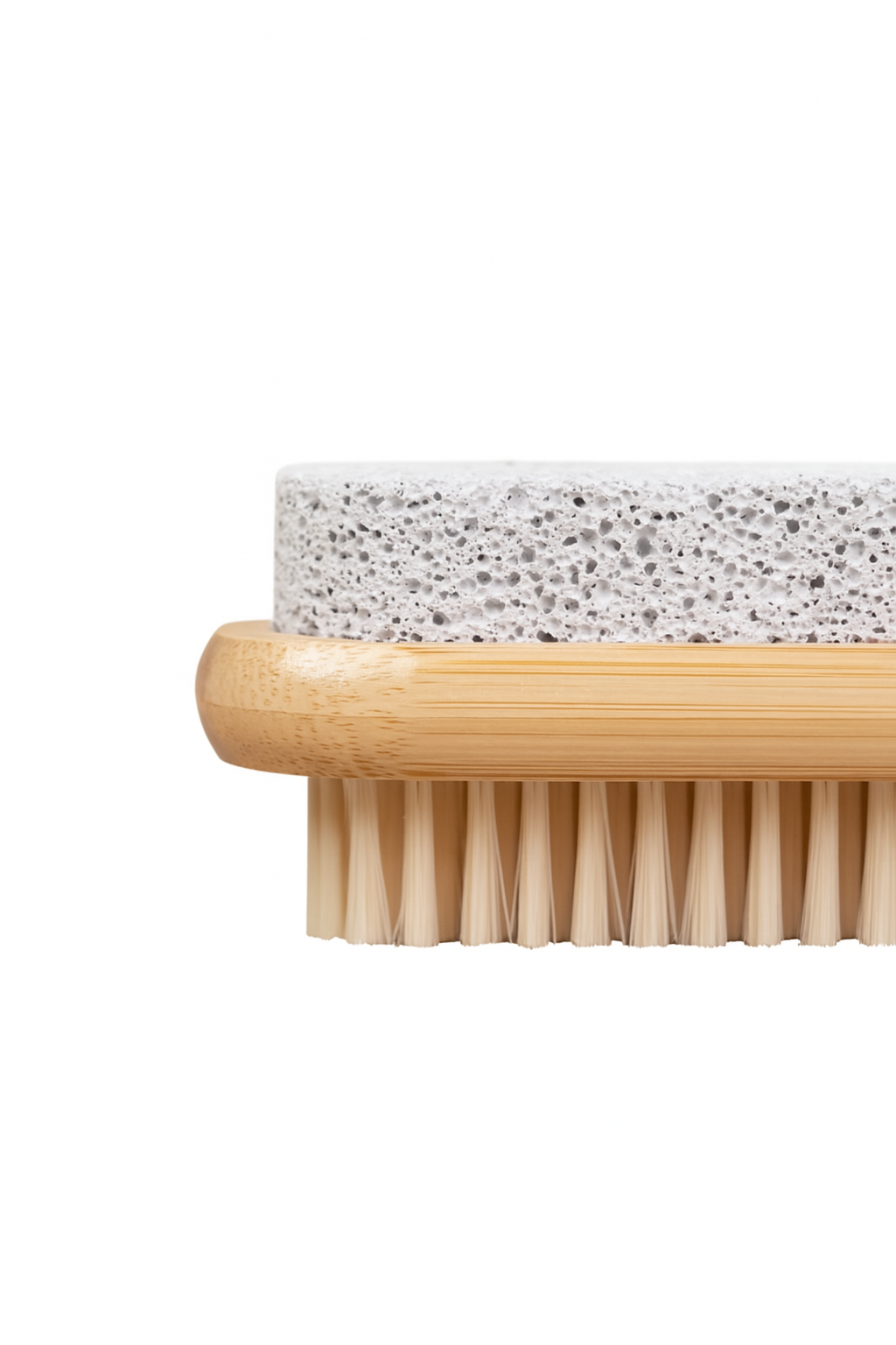 Dual-Sided Wooden Foot Brush with Pumice Stone
