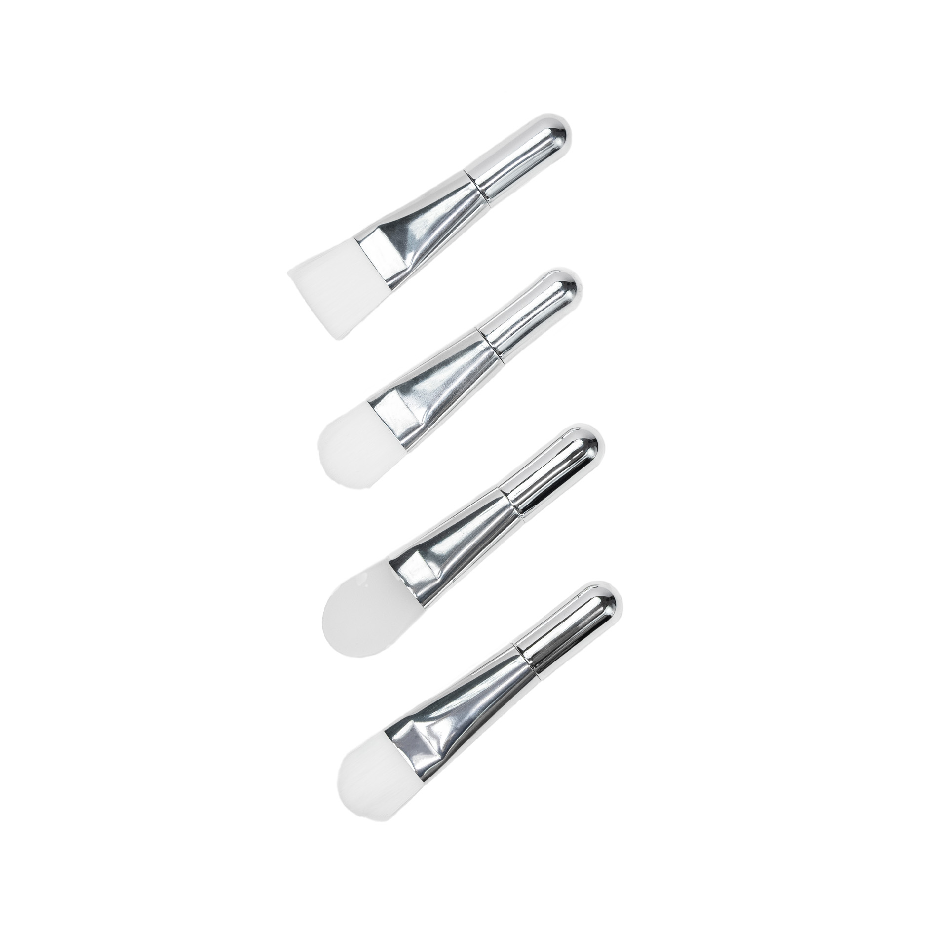 4-Piece Silver Makeup Brush Set