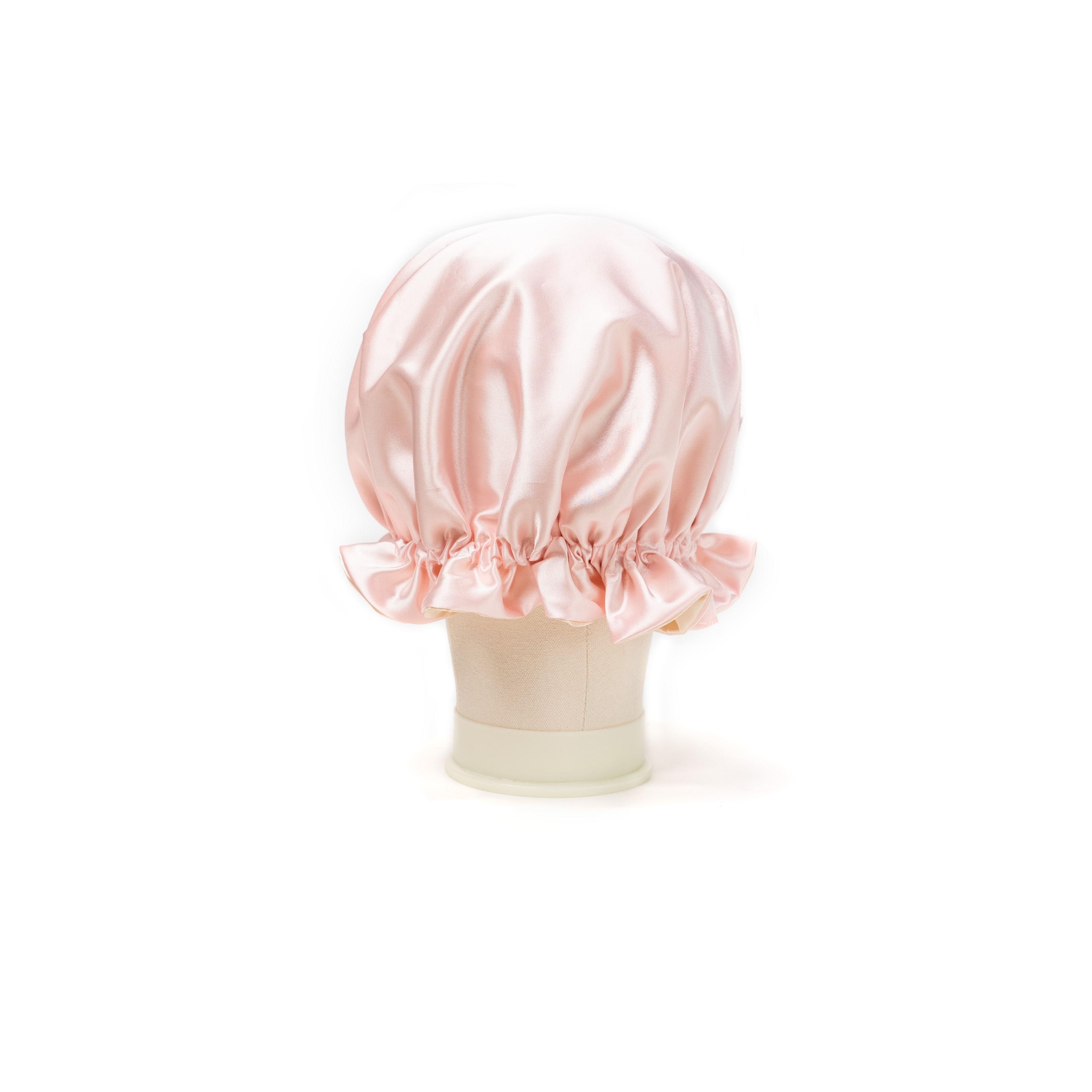 Double Layer Pink Satin Sleep Cap 1