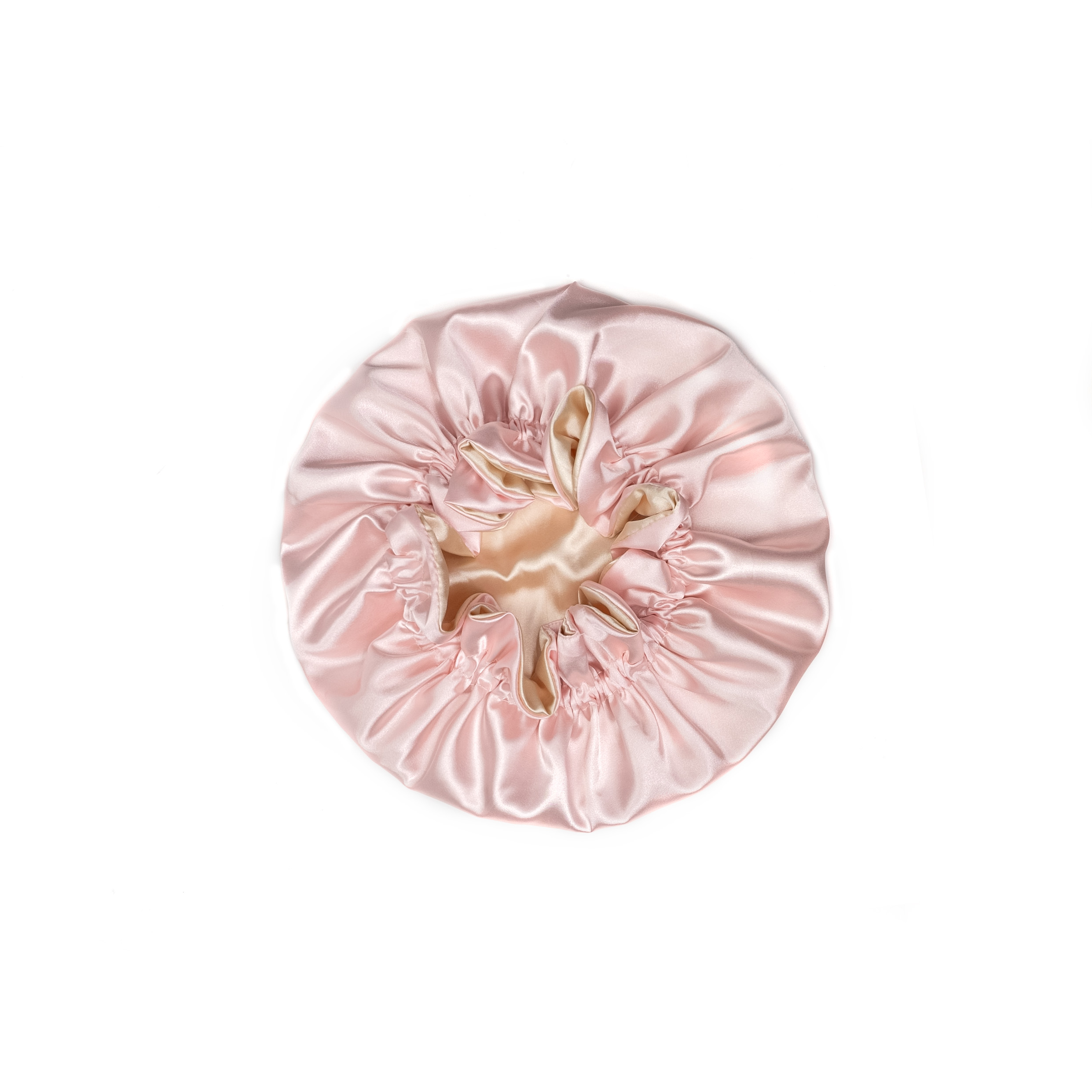 Double Layer Pink Satin Sleep Cap 1