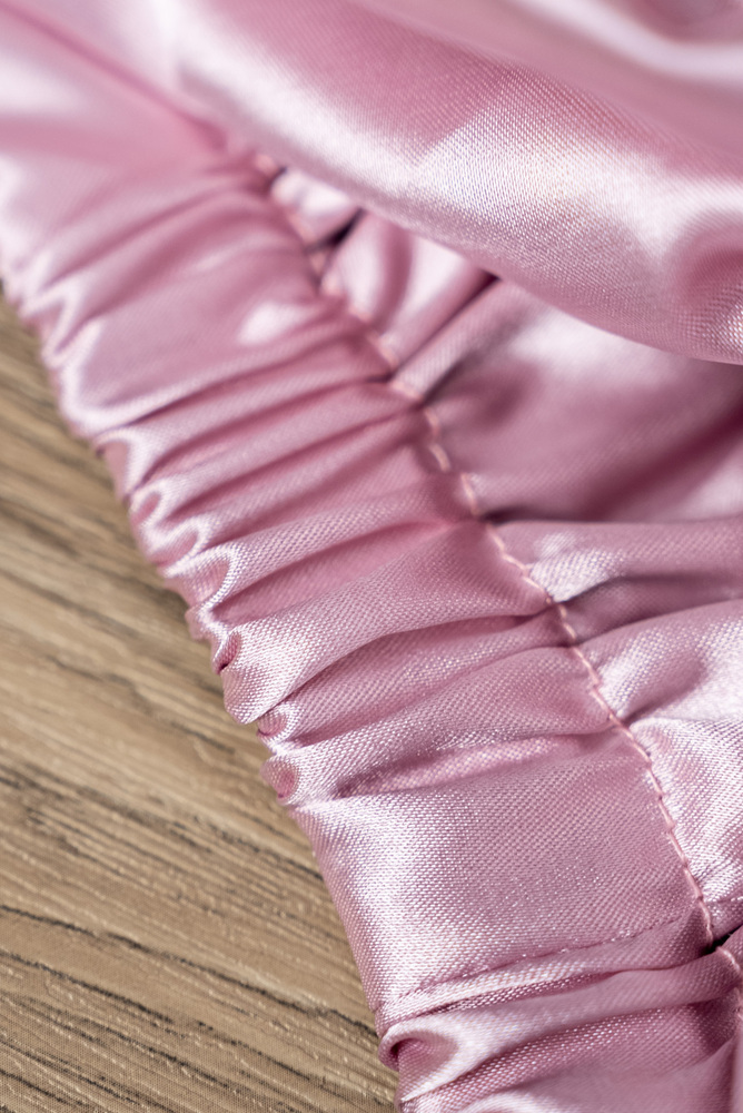 Double Layer Pink Satin Sleep Cap 2