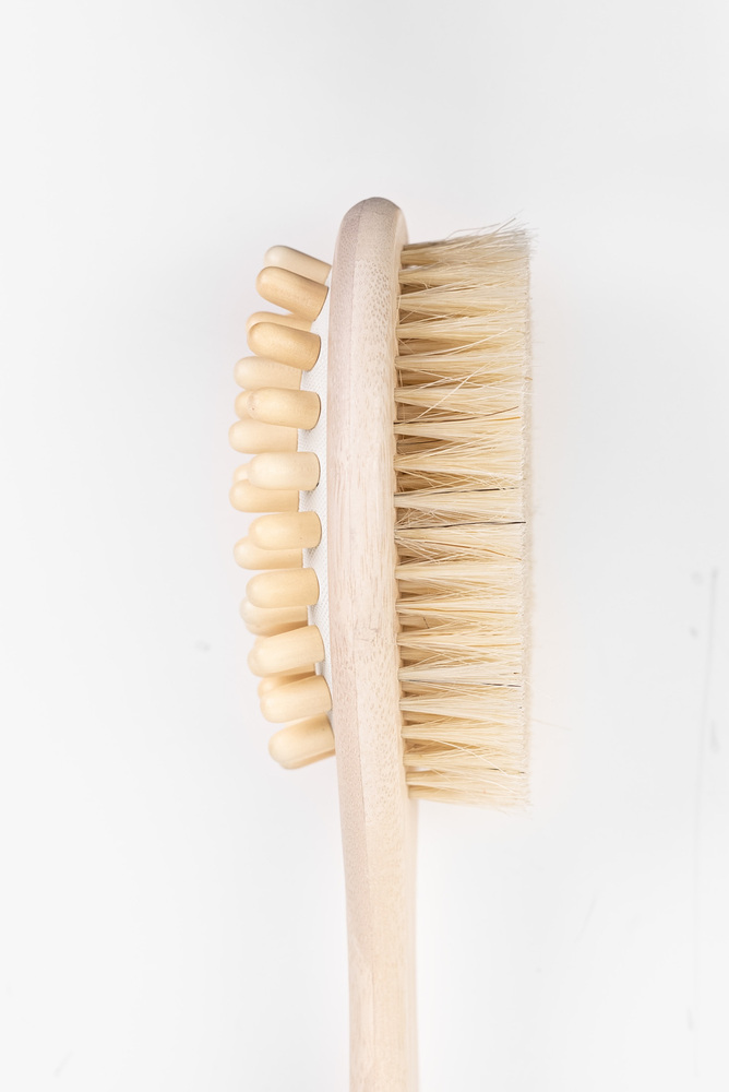Dual-Sided Bamboo Handle Massage & Boar Bristle Brush