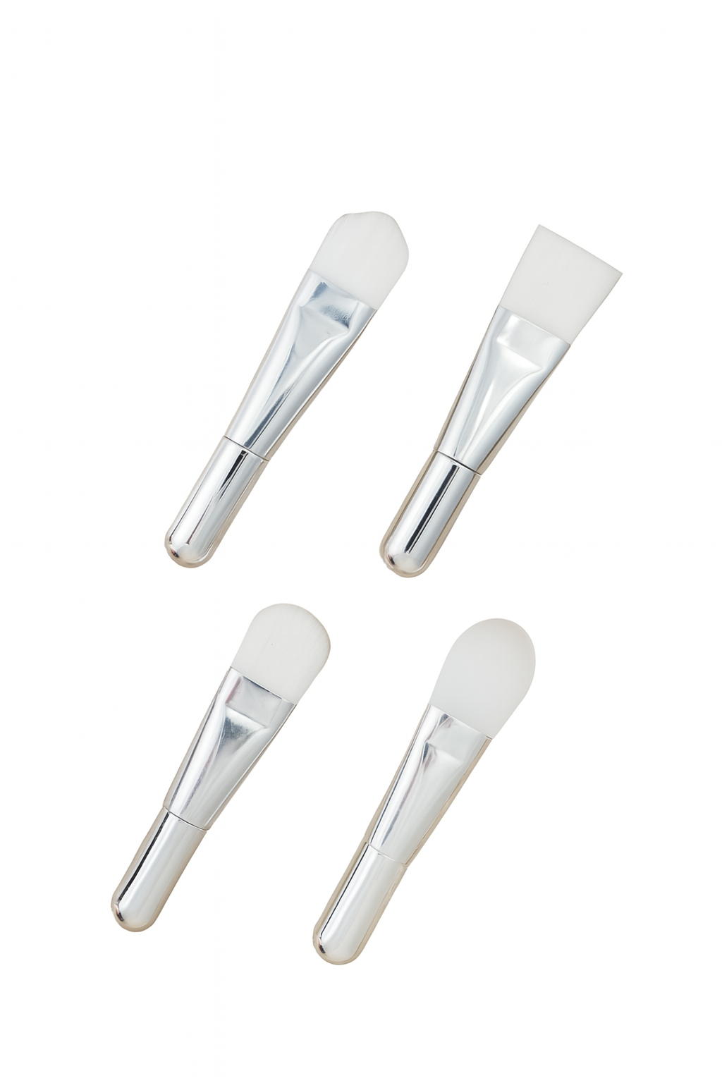 4-Piece Silver Makeup Brush Set